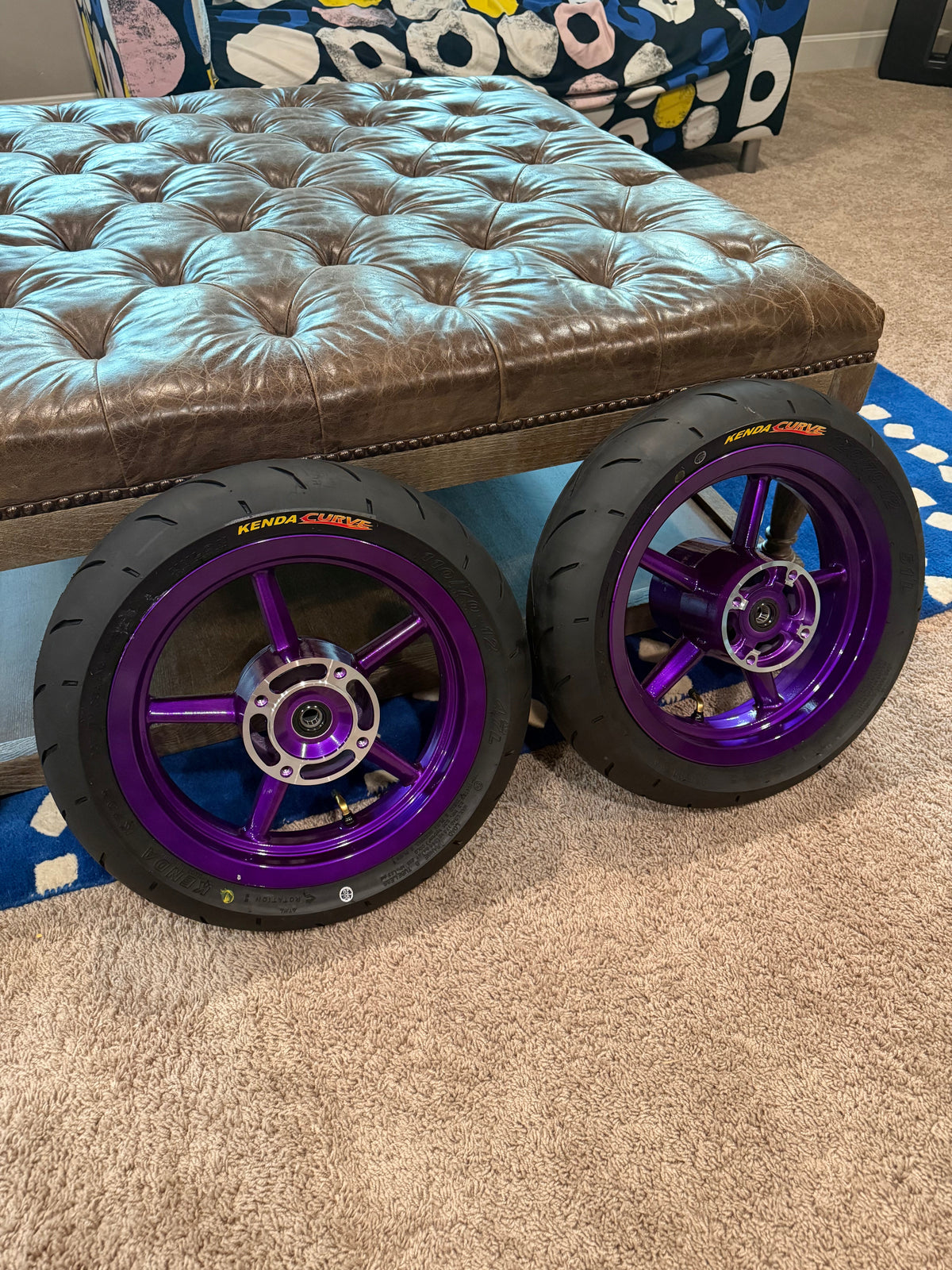 12” Supermoto Wheel Conversion Kit — Complete Front & Rear Set
Fits Yozma, Tuttio, Heybike, ETM RTR & Most Mini Moto Platforms