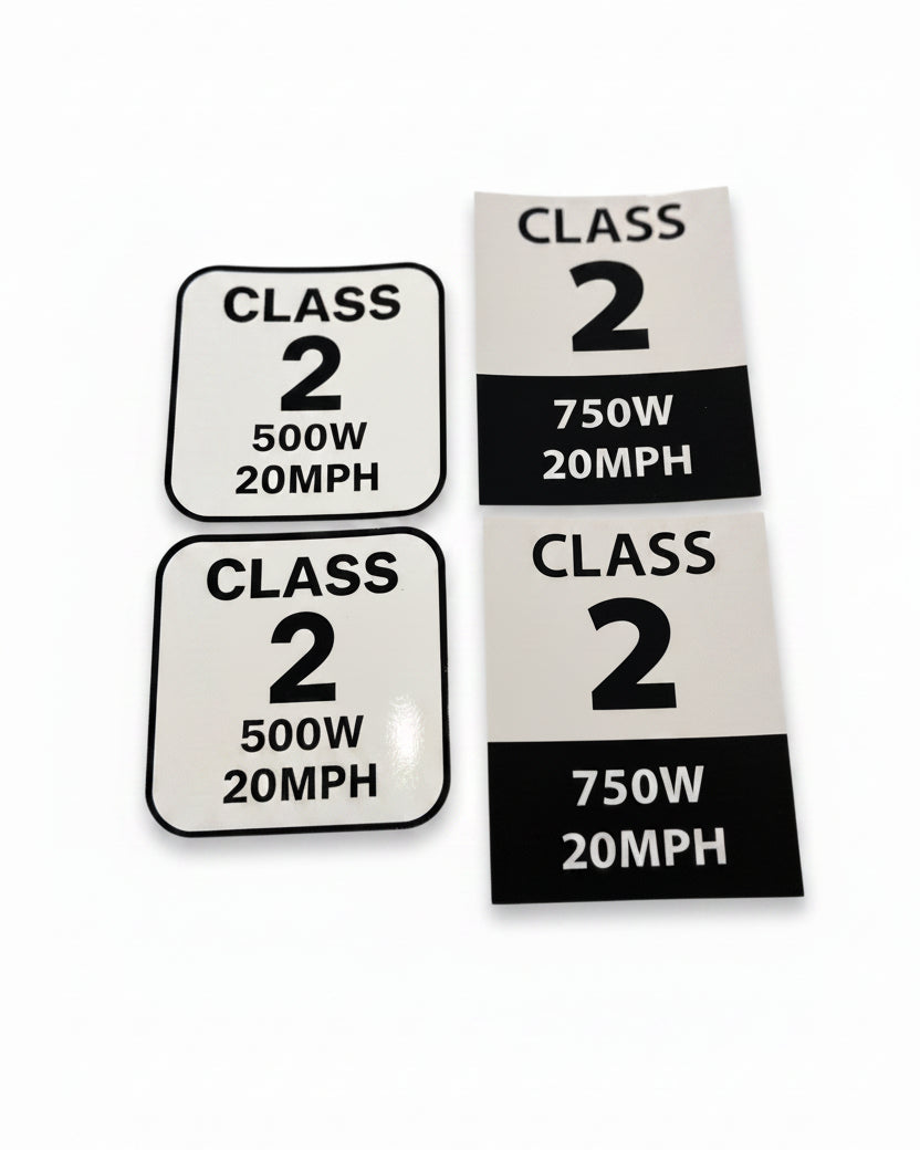 Class 2 E-Bike Stickers