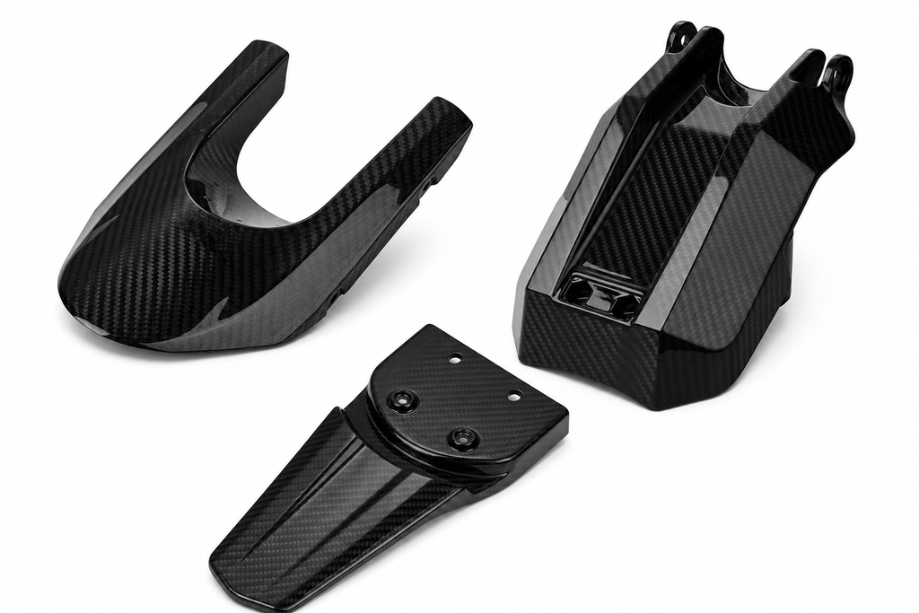 E Ride Pro Carbon Essentials Kit — Battery Cover + Rear Fender + Mud Guard