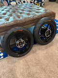 12” Supermoto Wheel Conversion Kit — Complete Front & Rear Set
Fits Yozma, Tuttio, Heybike, ETM RTR & Most Mini Moto Platforms