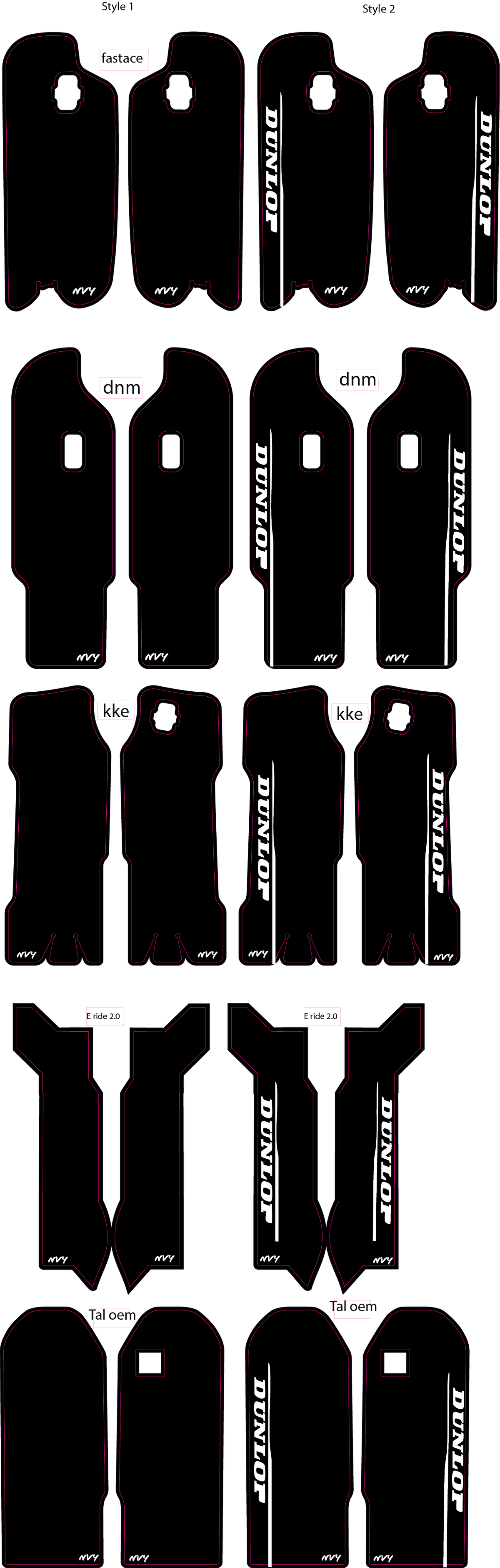 E Bike Fork Guard Decals