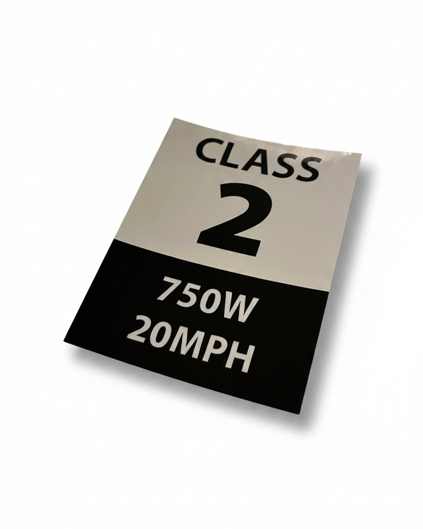 Class 2 E-Bike Stickers