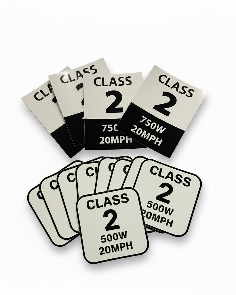 Class 2 E-Bike Stickers