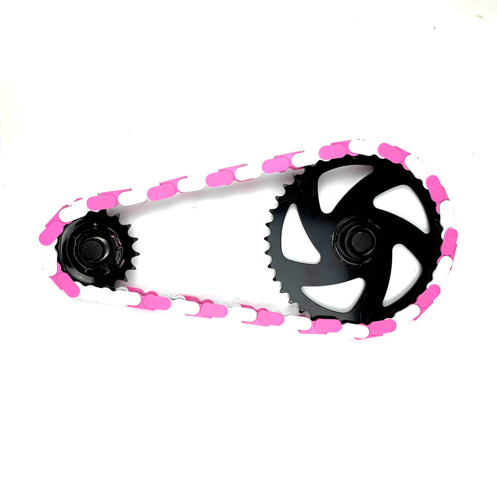 White & Pink Chain Caps