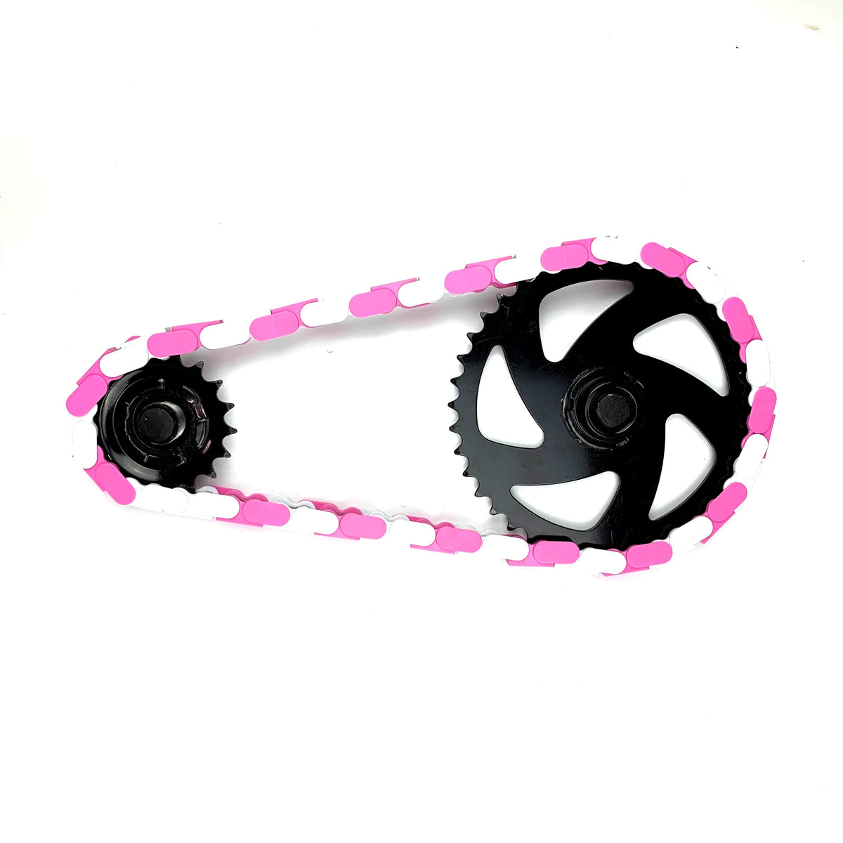 White & Pink Chain Caps